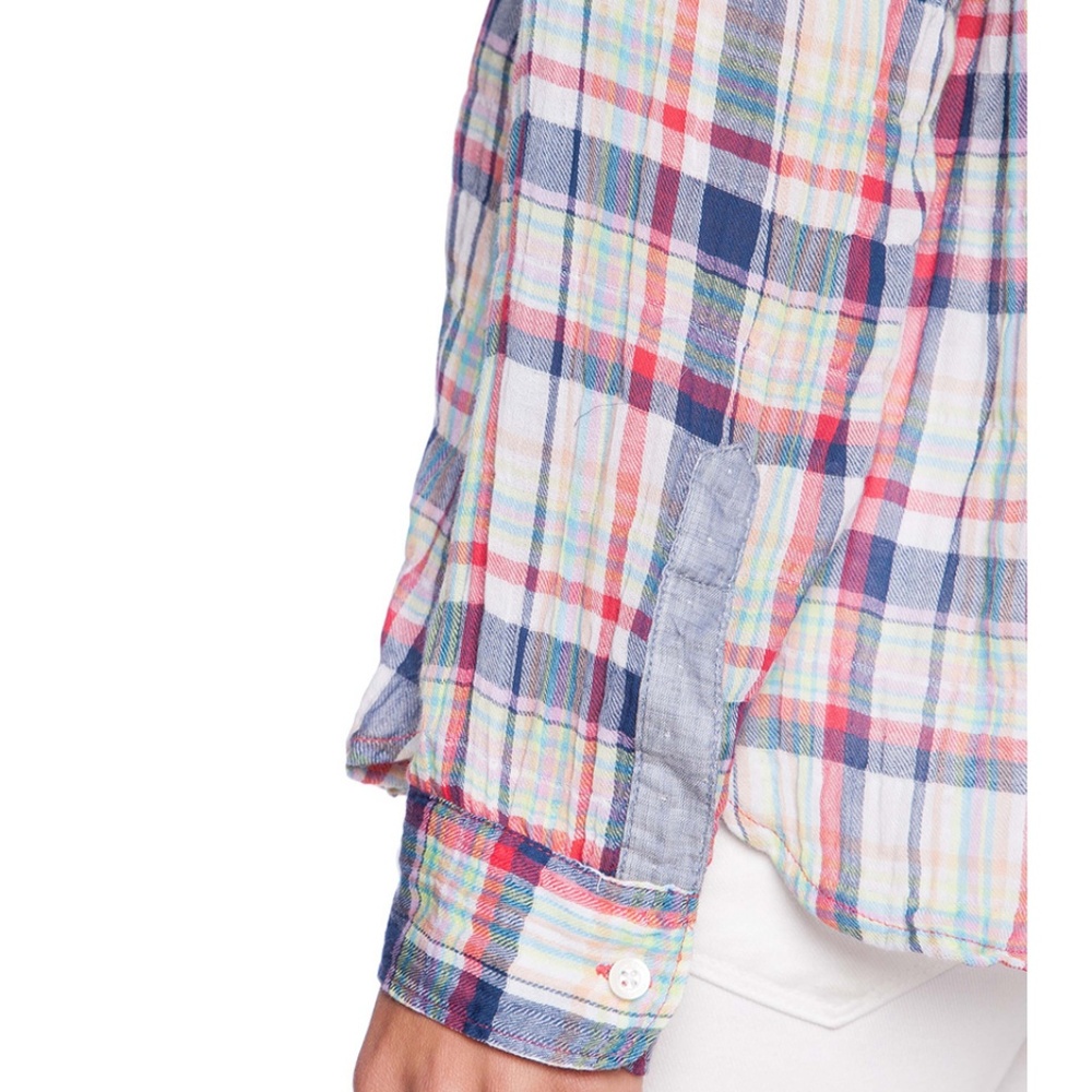 🌿C&C California Crinkle Tennis Plaid Button Up - Picture 3 of 8